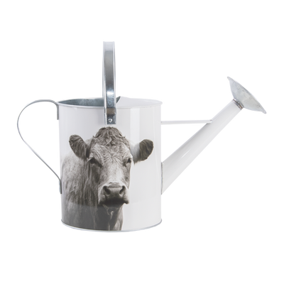 Regadera Metalica Animales de Granja Blanco y Negro